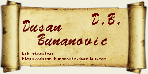 Dušan Bunanović vizit kartica
